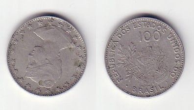100 Reis Kupfer/ Nickel Münze Brasilien 1901