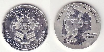 500 Francs Silber Münze Togo 2001 Fussball WM in Deutschland 2006