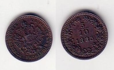5/10 Kreuzer Kupfer Münze Österreich 1885