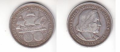 1/2 Dollar Silber Münze USA Kolumbusausstellung Chicago 1893