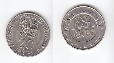20 Zloty Kupfer Nickel Münze Polen 1974, 25 Jahre RWPG