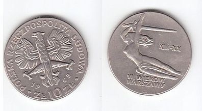 10 Zloty Kupfer Nickel Münze Polen 1965 Denkmal zur Befreiung Warschaus