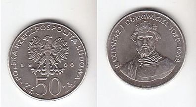 50 Zloty Kupfer Nickel Münze Polen 1980 Polnische Könige, Kasimir I.