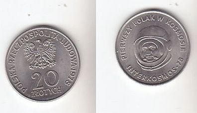 20 Zloty Kupfer Nickel Münze Polen 1978 Kosmonaut