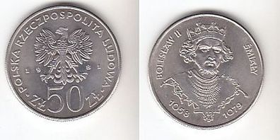 50 Zloty Kupfer Nickel Münze Polen 1981 Polnische Könige, Boleslaw II.