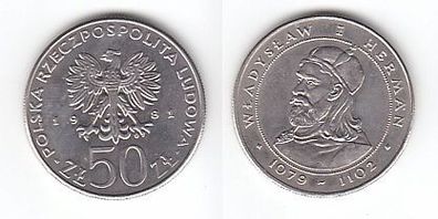 50 Zloty Kupfer Nickel Münze Polen 1981 Polnische Könige, LadislausI. Hermann