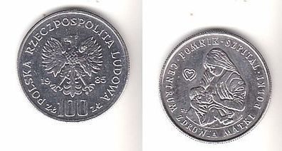 100 Zloty Kupfer Nickel Münze Polen 1985 Denkmal- Spital Zentrum für Gesundheit