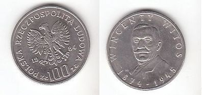 100 Zloty Kupfer Nickel Münze Polen 1984, Wincenty Witos