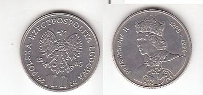 100 Zloty Kupfer Nickel Münze Polen 1985, Przemyslaw II - Königsserie