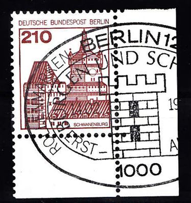 1978 Berlin Burgen u. Schlösser MiNr. 589 Ecke 4, ESST Berlin