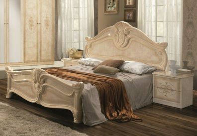 Klassisches Bett ALIONA creme italienisch Barock edel TOP 160/180cm