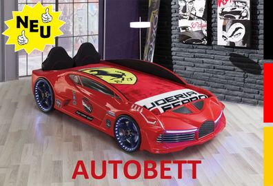 Deluxe Autobett MOON Premium mit Beleuchtung und Lattenrost Kinder Sportwagen NEU