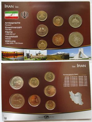 KMS Das Geld der Welt Kursmünzensatz Iran Persien 50 - 5000 Rials (130593)