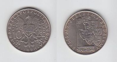 10 Zloty Kupfer Nickel Münze Polen 1970 Denkmal mit Wappen 1945-1970