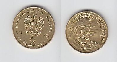 2 Zloty Messing Münze Polen 1997 Stefan Batory