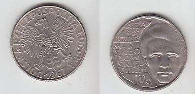 10 Zloty Kupfer Nickel Münze Polen 1967, 100 Geburtstag von Marie Curie