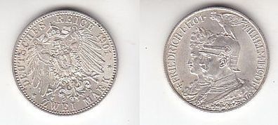 2 Mark Silbermünze Preussen 200 Jahre Königreich 1901