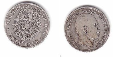 2 Mark Silbermünze Preussen Kaiser Wilhelm I. 1876