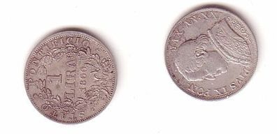 1 Lira Silbermünze Vatikanstadt 1866 R