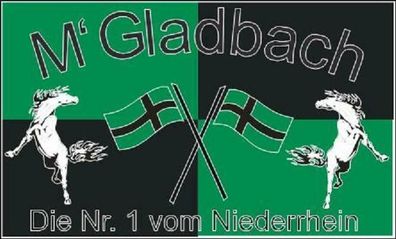 Fahne Flagge Mönchengladbach Nr. 1 vom Niederrhein 90 x 150 cm