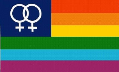 Fahne Flagge Regenbogen Lesbian Lesbisch 90 x 150 cm
