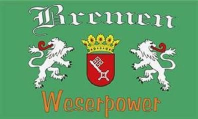 Fahne Flagge Bremen Weserpower Wappen 90 x 150 cm