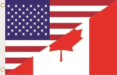 Fahne Flagge USA-Kanada Hissflagge 90 x 150 cm