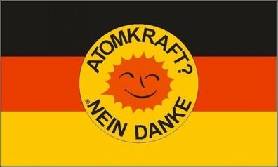 Fahne Flagge Deutschland Atomkraft - Nein Danke 90 x 150 cm