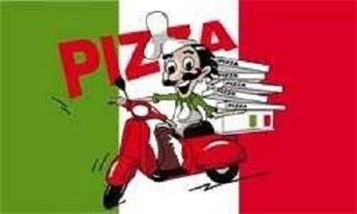 Fahne Flagge Pizza Italien Motiv II Größe 90 x 150 cm