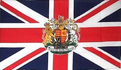 Fahne Flagge Grossbritannien mit Wappen 90 x 150 cm