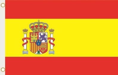 Flagge Fahne Spanien mit Wappen 90 x 150 cm zum Hissen