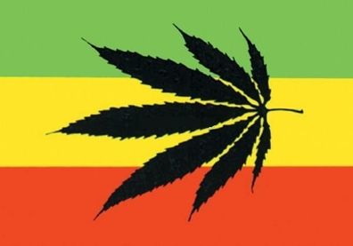 Fahne Flagge Rasta Cannabis 90 x 150 cm