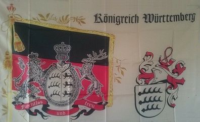 Fahne Flagge Königreich Württemberg Wappenflagge 90 x 150 cm