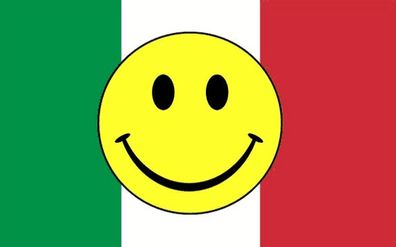 Fahne Flagge Italien mit Smily 90 x 150 cm