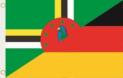Fahne Flagge Dominica-Deutschland Hissflagge 90 x 150 cm
