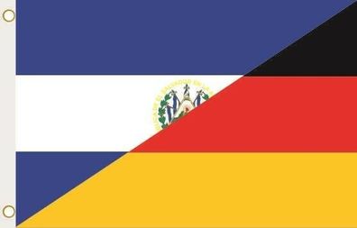 Fahne Flagge El Salvador-Deutschland Hissflagge 90 x 150 cm