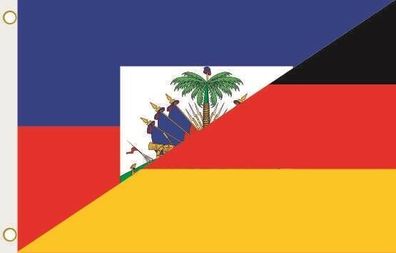 Fahne Flagge Haiti-Deutschland Hissflagge 90 x 150 cm