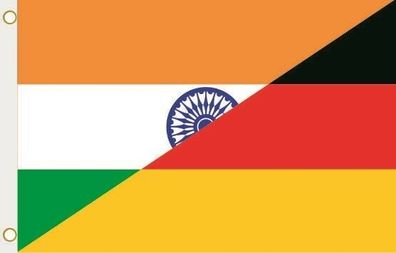 Fahne Flagge Indien-Deutschland Hissflagge 90 x 150 cm