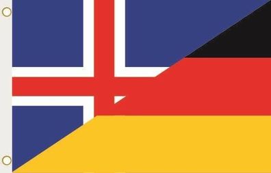 Fahne Flagge Island-Deutschland Hissflagge 90 x 150 cm