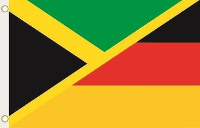 Fahne Flagge Jamaika-Deutschland Hissflagge 90 x 150 cm