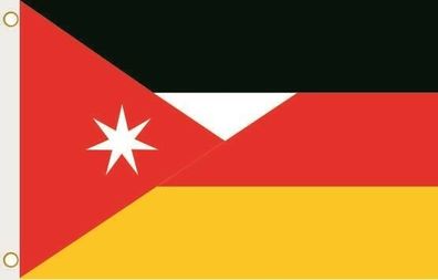 Fahne Flagge Jordanien-Deutschland Hissflagge 90 x 150 cm