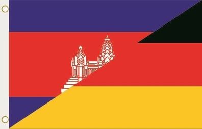 Fahne Flagge Kambodscha-Deutschland Hissflagge 90 x 150 cm