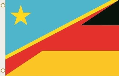 Fahne Flagge Kongo Demokratische Republik-Deutschland Hissflagge 90 x 150 cm