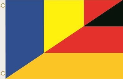 Fahne Flagge Rumänien-Deutschland Hissflagge 90 x 150 cm