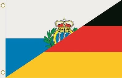 Fahne Flagge San Marino-Deutschland Hissflagge 90 x 150 cm