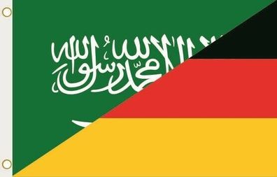 Fahne Flagge Saudi Arabien-Deutschland Hissflagge 90 x 150 cm