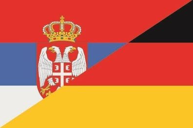 Fahne Flagge Serbien-Deutschland Hissflagge 90 x 150 cm