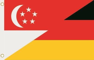 Fahne Flagge Singapur-Deutschland Hissflagge 90 x 150 cm