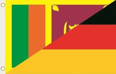 Fahne Flagge Sri Lanka-Deutschland Hissflagge 90 x 150 cm