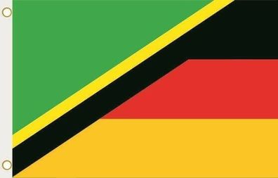 Fahne Flagge Tansania-Deutschland Hissflagge 90 x 150 cm